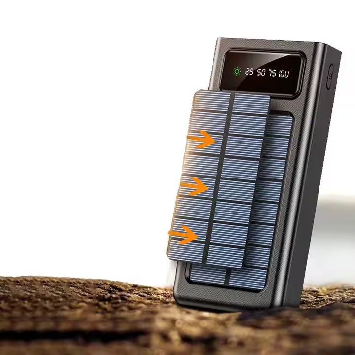 20,000mAh Waterproof Solar Power Bank - Portable Charger with LED Flashlight - Mundo Electronic