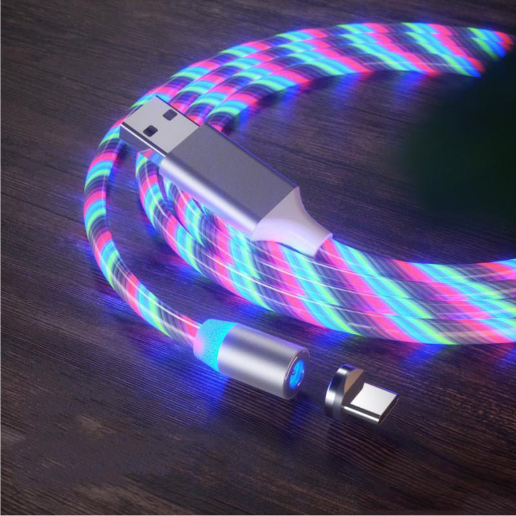 LED Flowing Magnetic Charging Cable 3 in 1 - Mundo Electronic