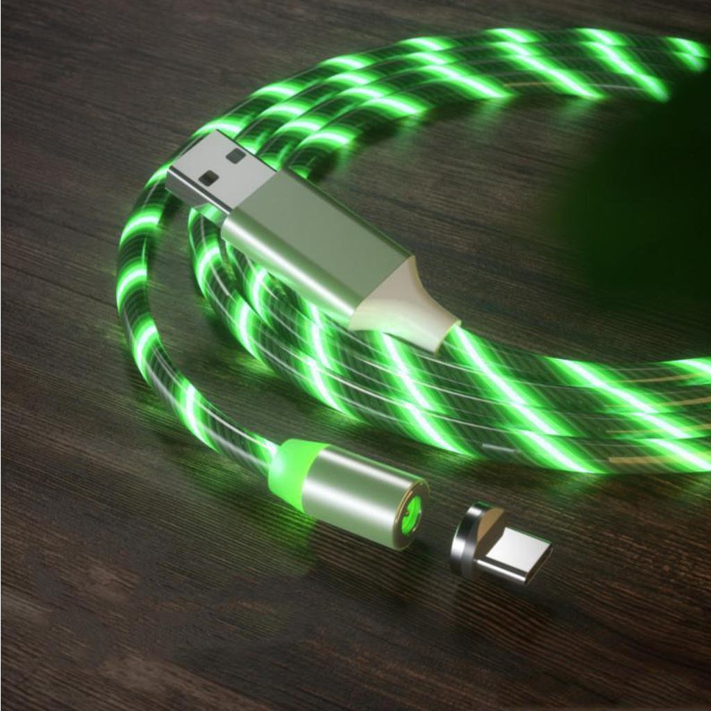 LED Flowing Magnetic Charging Cable 3 in 1 - Mundo Electronic