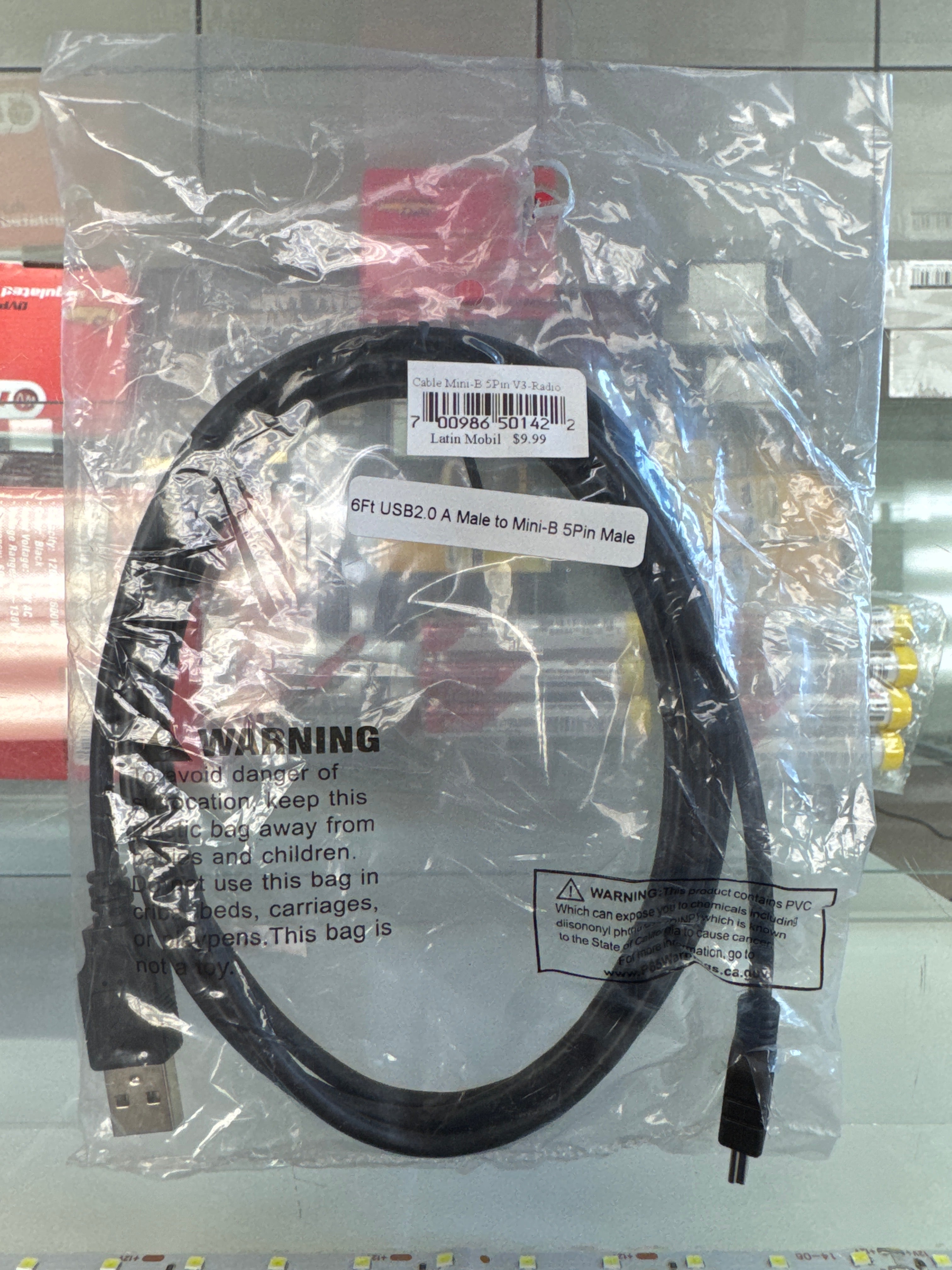 6 ft USB 2.0 A Male to Mini-B 5Pin Male