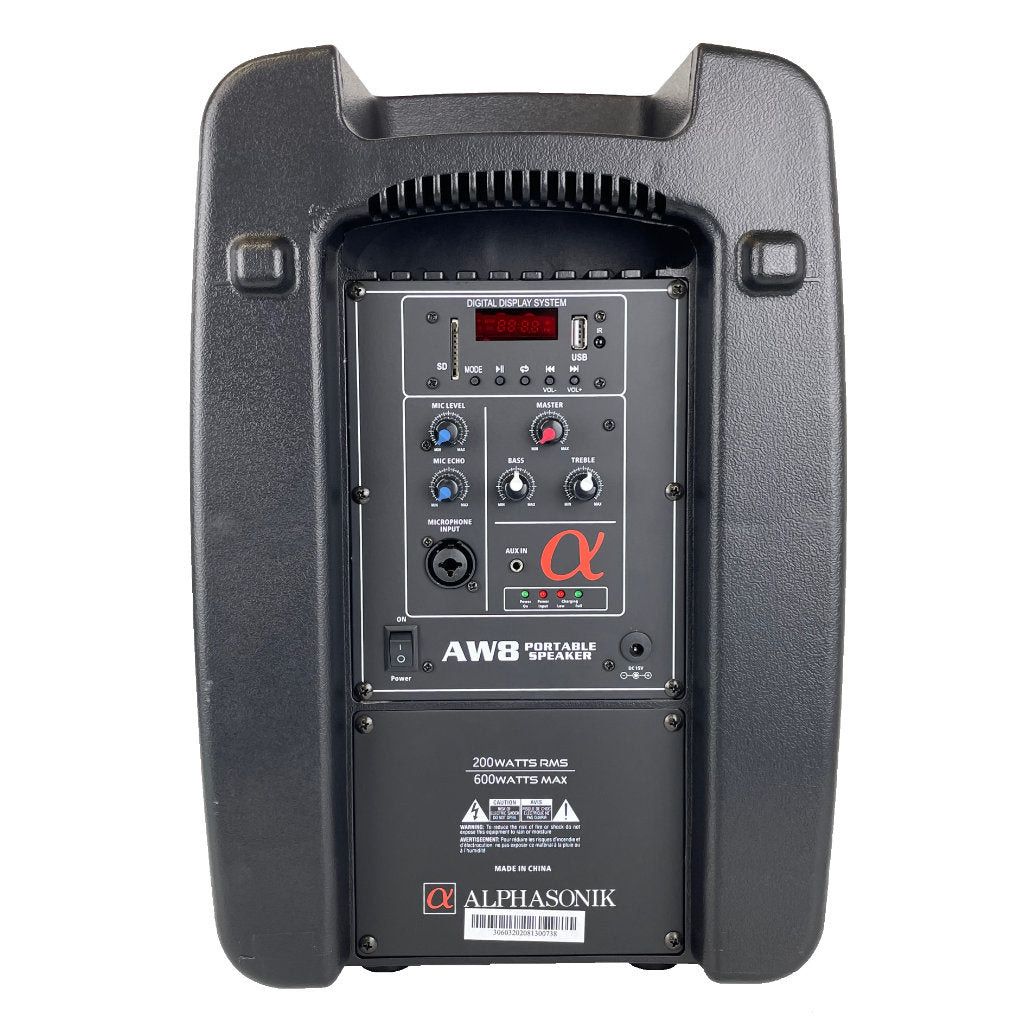 Alphasonik AW8 8" Portable Speaker - Mundo Electronic