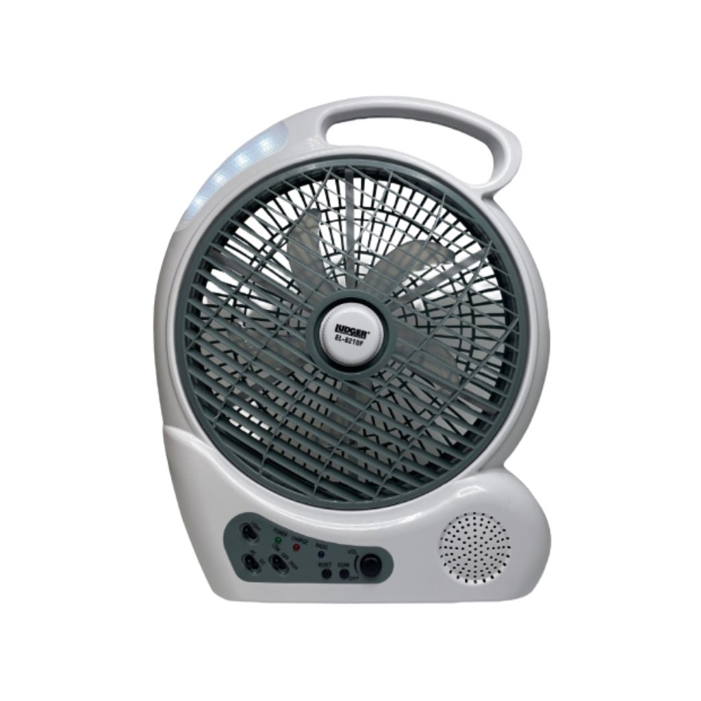 Ludger 10″ Rechargeable Fan with Radio EL-8210F - Mundo Electronic